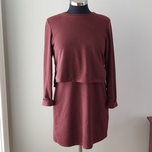 Burgundy topshop mini dress